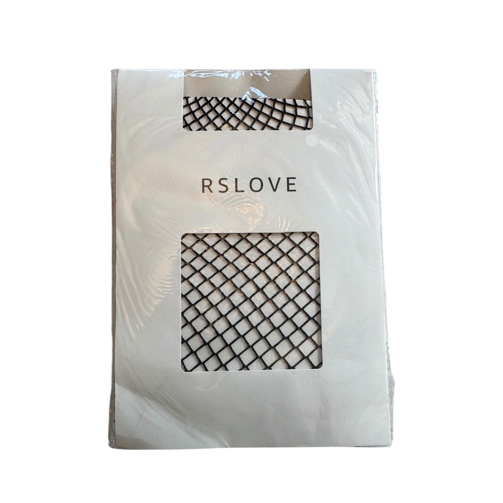 RSLOVE Women Black Fishnet Stockings Wide Mesh High Waisted Tights